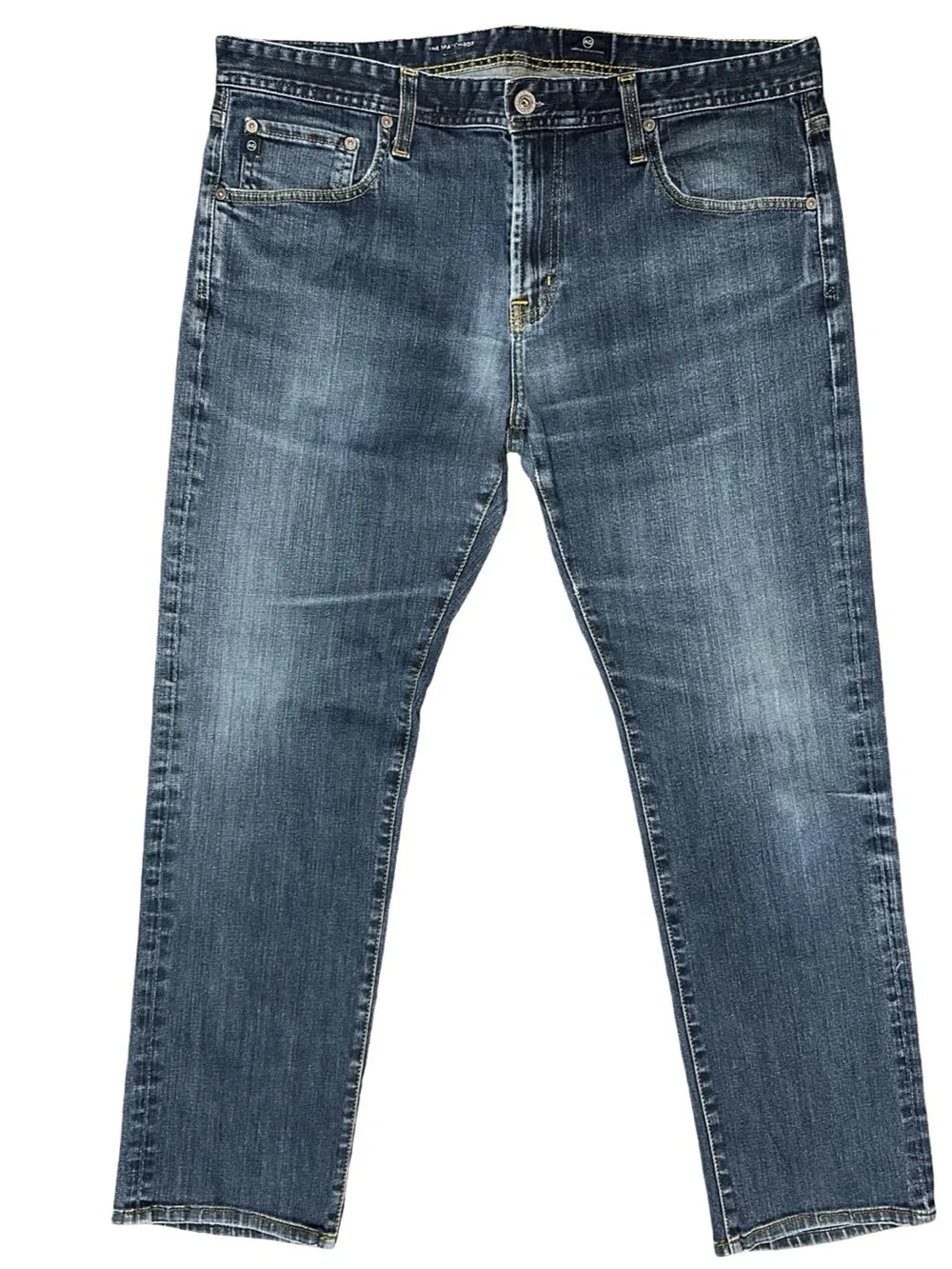 AG Adriano Goldschmied Men’s Size 38 x 30 The Matchbox Hemmed Straight Jeans